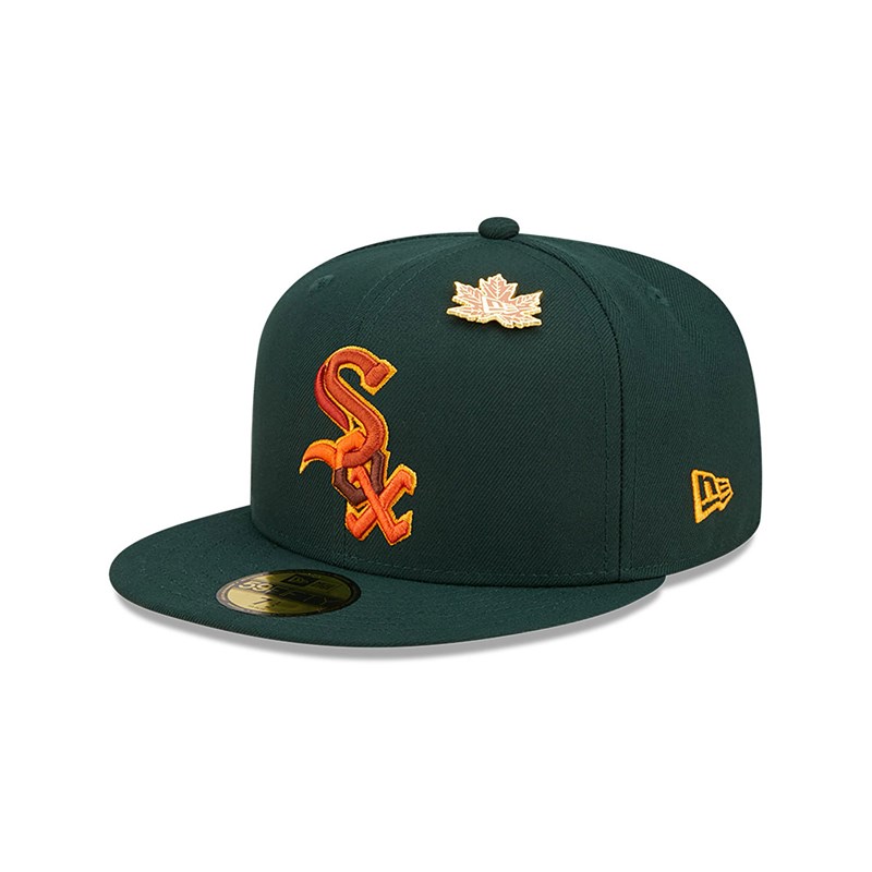 59fifty New Era Chicago Sox Leafy Fitted Gorras Verdes | ZO1096435