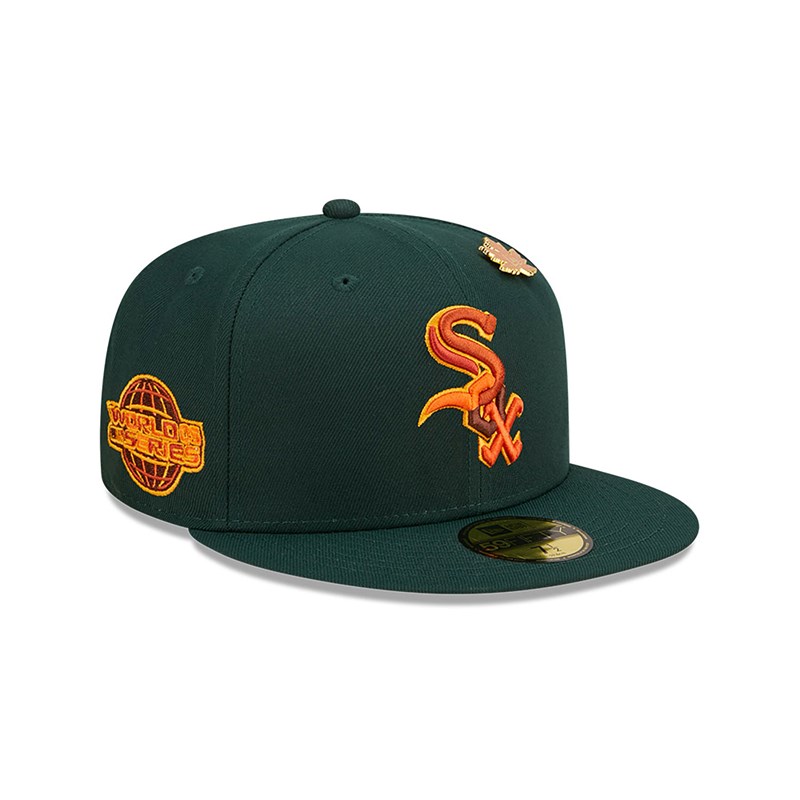 59fifty New Era Chicago Sox Leafy Fitted Gorras Verdes | ZO1096435