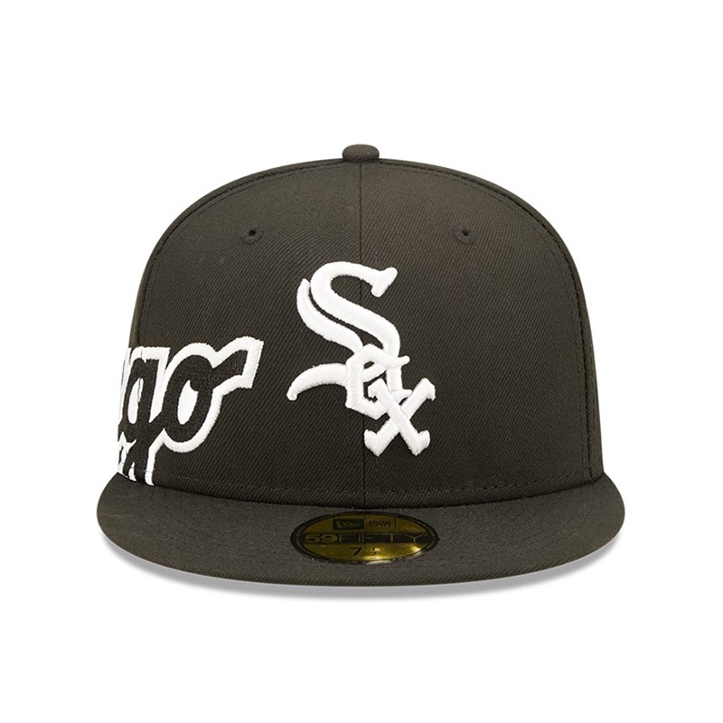 59fifty New Era Chicago Sox MLB Side Split Fitted Gorras Negros | BD6581930