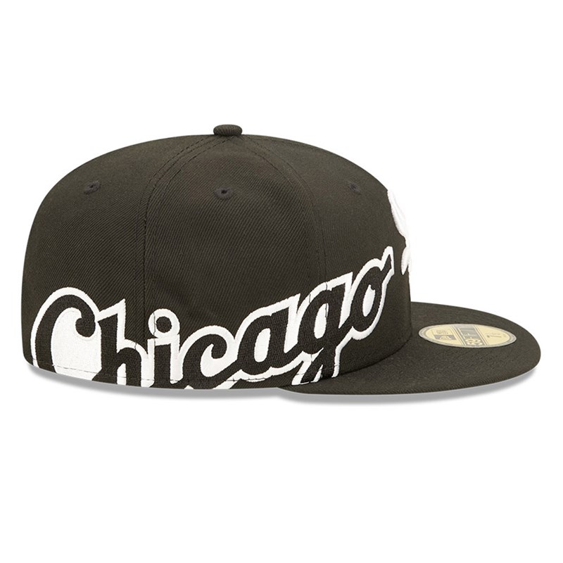 59fifty New Era Chicago Sox MLB Side Split Fitted Gorras Negros | BD6581930