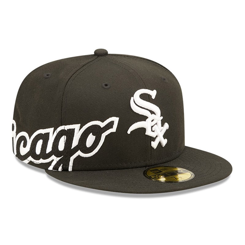 59fifty New Era Chicago Sox MLB Side Split Fitted Gorras Negros | BD6581930