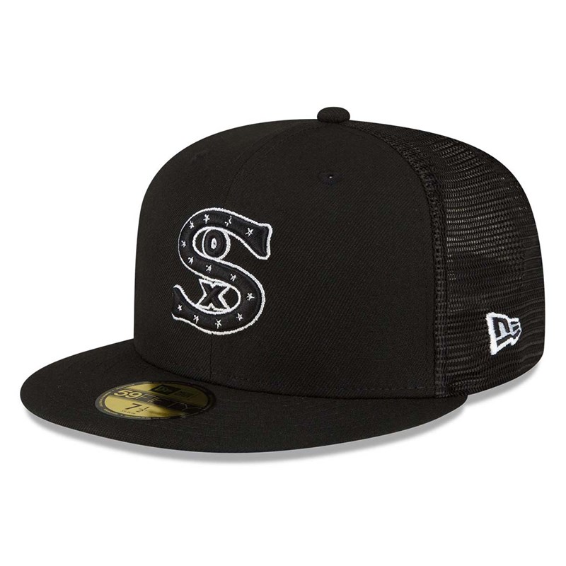 59fifty New Era Chicago Sox MLB Spring Entrenamiento Fitted Gorras Negros | BG6138905