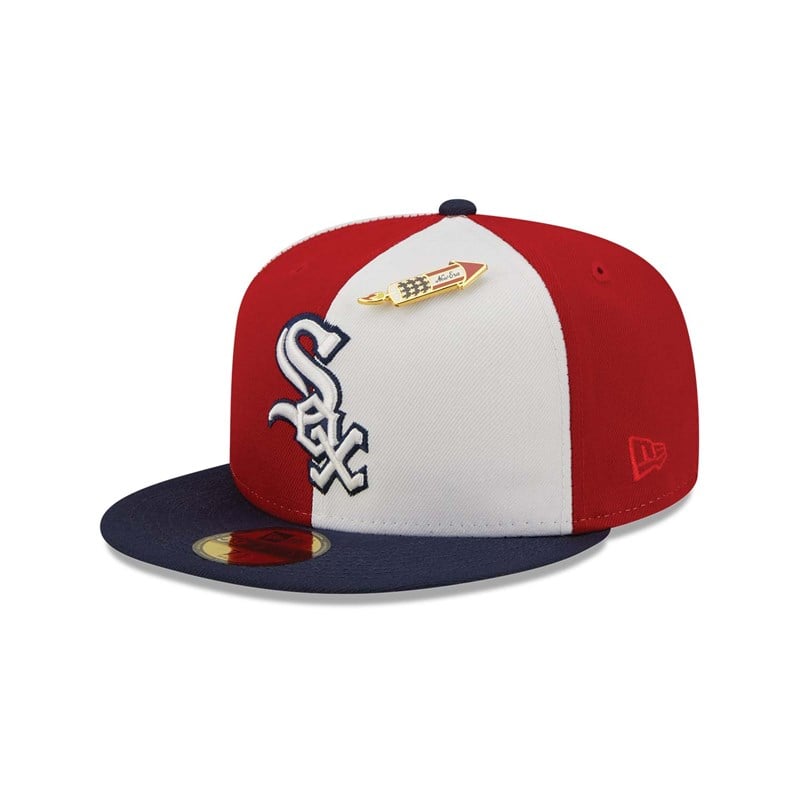 59fifty New Era Chicago Sox Pinwheel Americana Fitted Gorras Rojos | QJ0827645