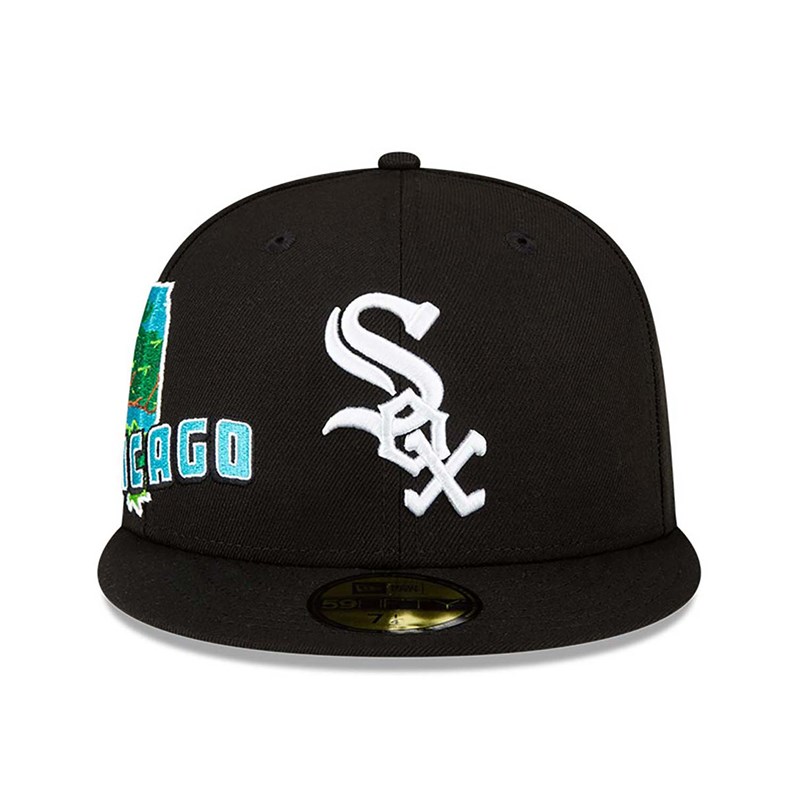 59fifty New Era Chicago Sox Stateview Fitted Gorras Negros | YS5673814