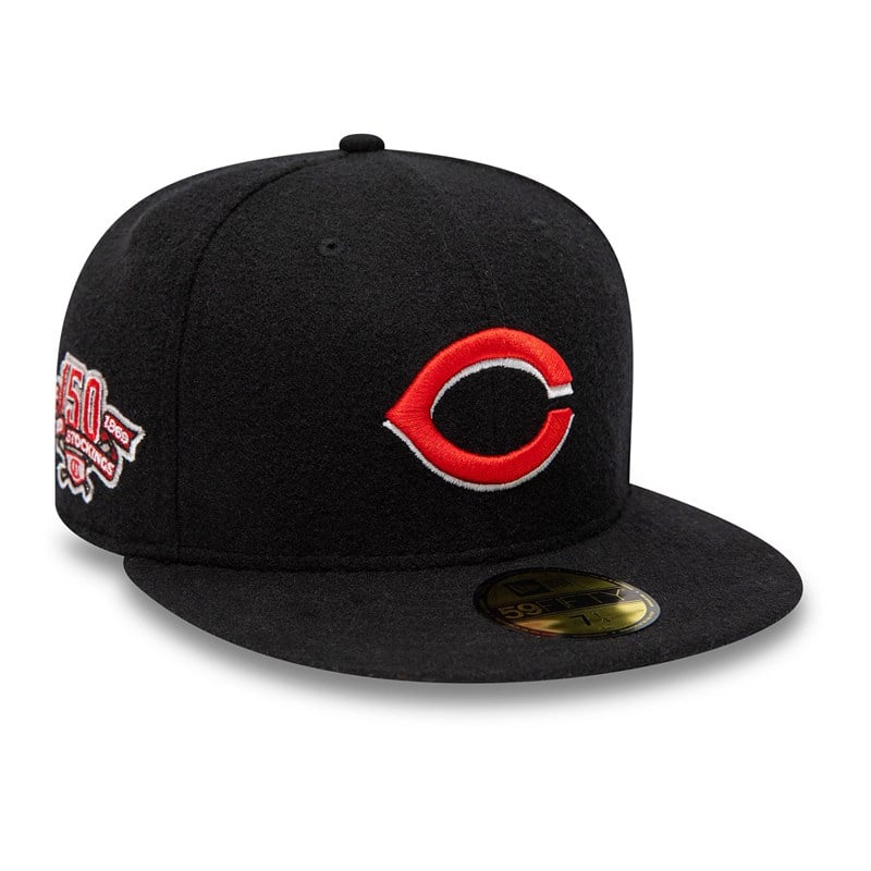 59fifty New Era Cincinnati Reds Anniversary Fitted Gorras Negros | XR9384605