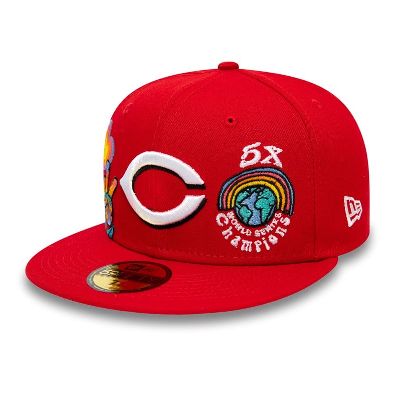 59fifty New Era Cincinnati Reds Groovy Fitted Gorras Rojos | AK3862097