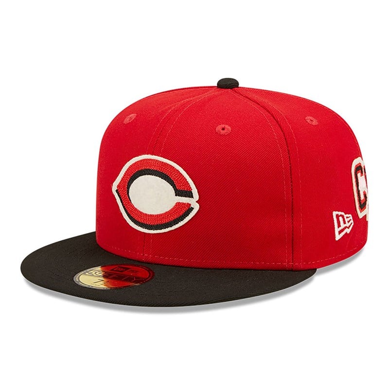 59fifty New Era Cincinnati Reds Ne Letterman Fitted Gorras Rojos | BI5791346