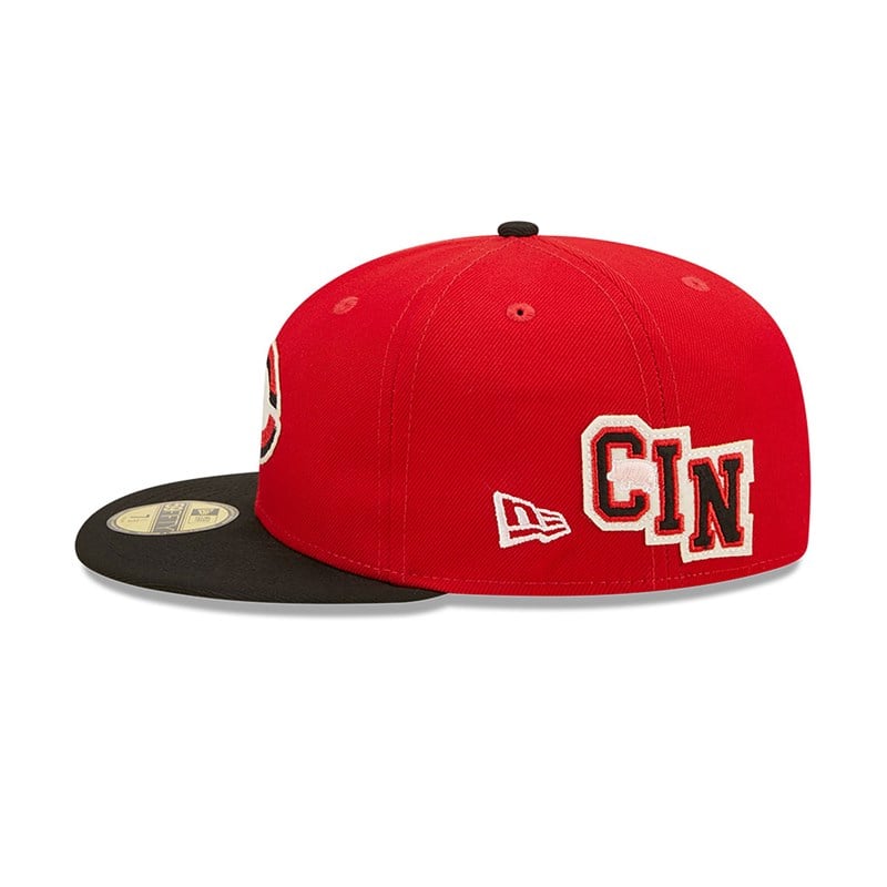 59fifty New Era Cincinnati Reds Ne Letterman Fitted Gorras Rojos | BI5791346