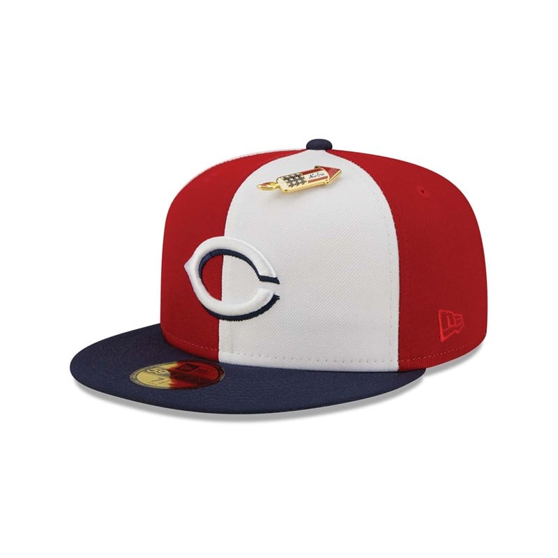 59fifty New Era Cincinnati Reds Pinwheel Americana Fitted Gorras Rojos | DP5109784