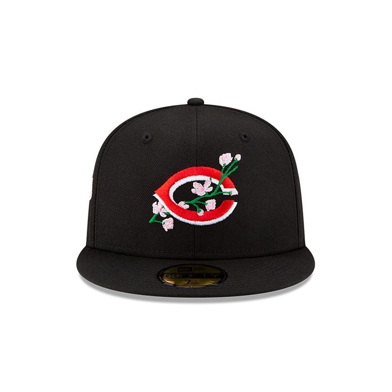 59fifty New Era Cincinnati Reds Side Patch Bloom Fitted Gorras Negros | AN1593674