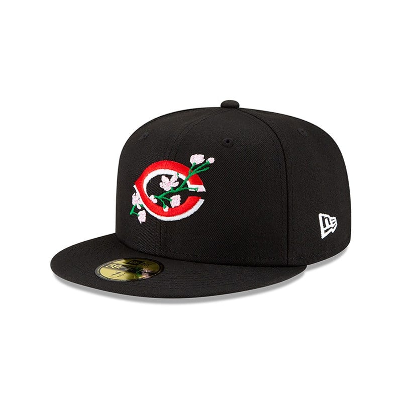 59fifty New Era Cincinnati Reds Side Patch Bloom Fitted Gorras Negros | AN1593674