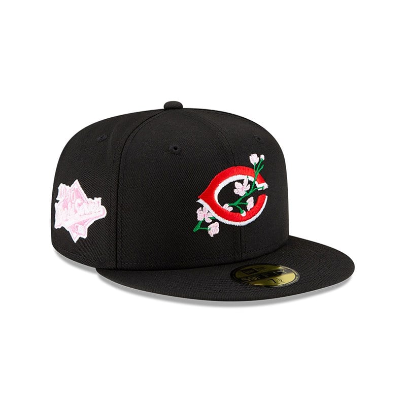 59fifty New Era Cincinnati Reds Side Patch Bloom Fitted Gorras Negros | AN1593674