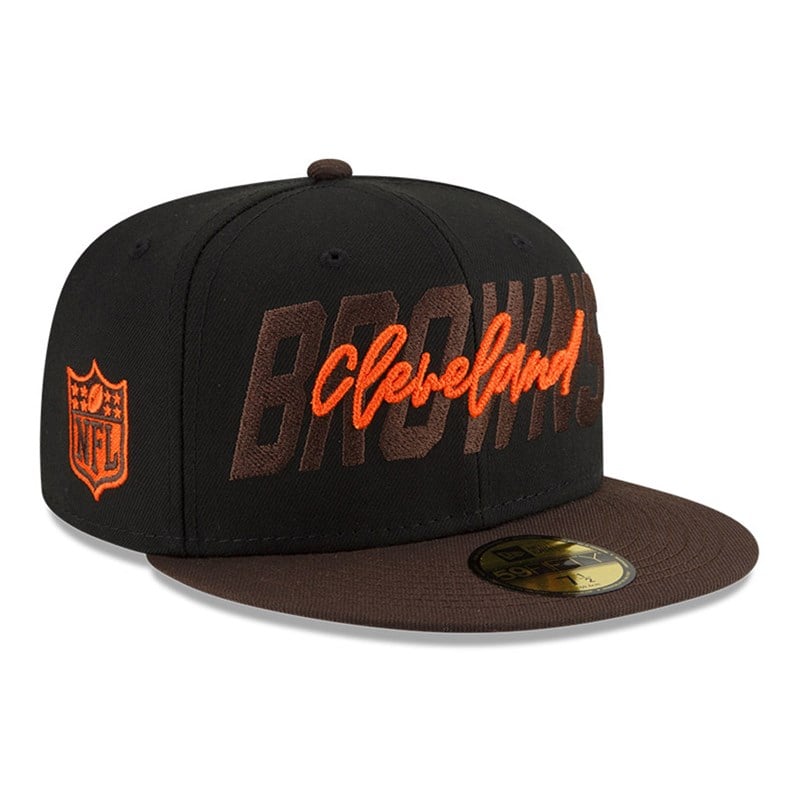 59fifty New Era Cleveland Browns NFL Draft Fitted Gorras Negros | EL9356417