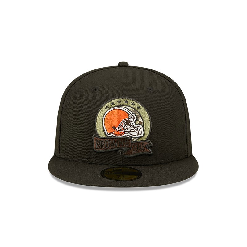 59fifty New Era Cleveland Browns NFL Salute To Service Fitted Gorras Negros | IE4350789