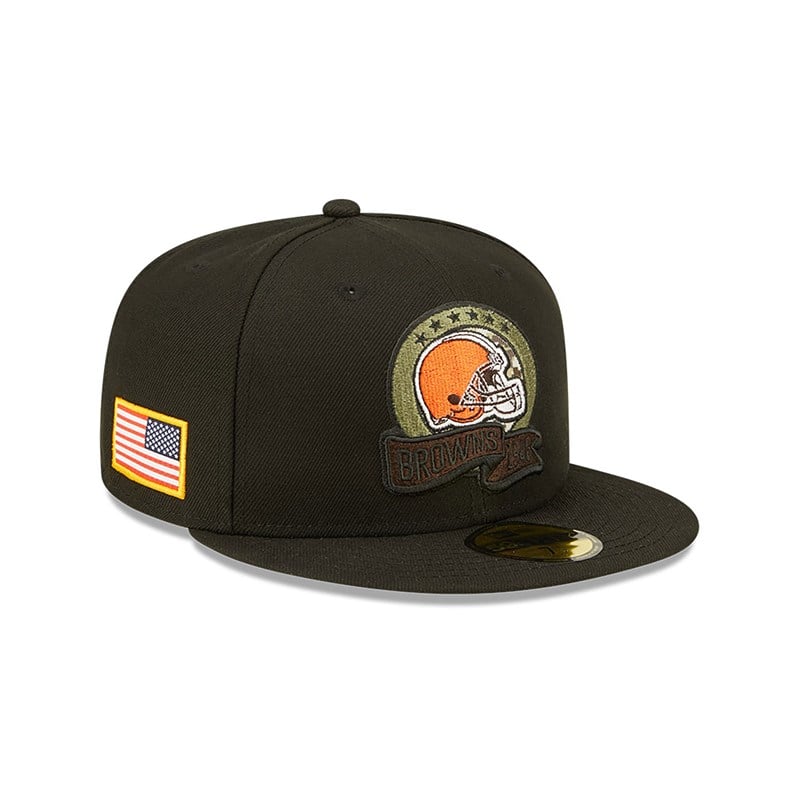 59fifty New Era Cleveland Browns NFL Salute To Service Fitted Gorras Negros | IE4350789