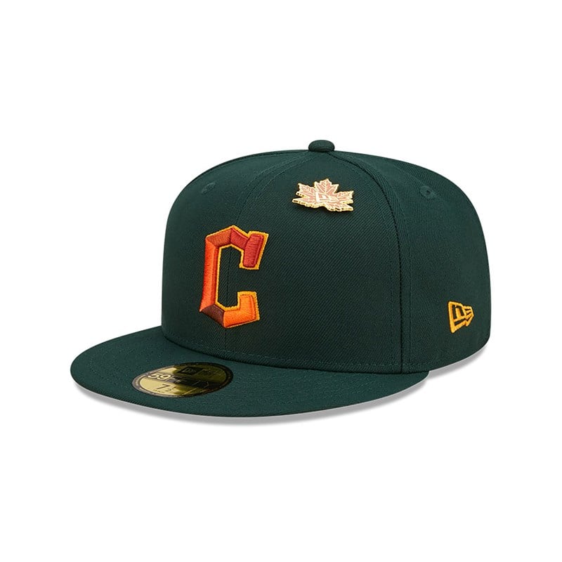 59fifty New Era Cleveland Guardians Leafy Fitted Gorras Verdes | MA4573826