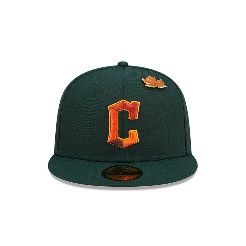 59fifty New Era Cleveland Guardians Leafy Fitted Gorras Verdes | MA4573826