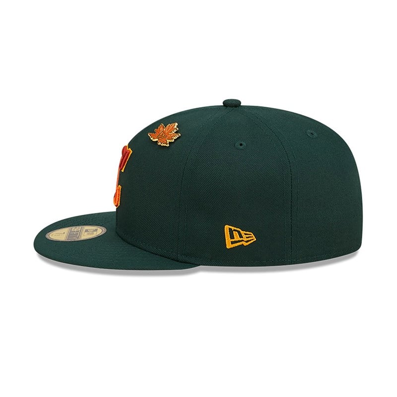 59fifty New Era Cleveland Guardians Leafy Fitted Gorras Verdes | MA4573826