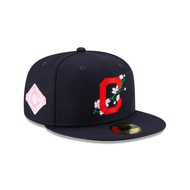 59fifty New Era Cleveland Guardians Side Patch Bloom Fitted Gorras Azules | TV9728345