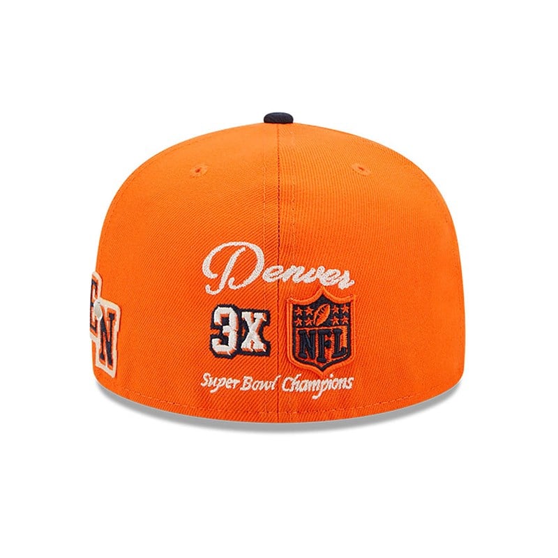 59fifty New Era Denver Broncos Ne Letterman Fitted Gorras Naranjas | GH9401632