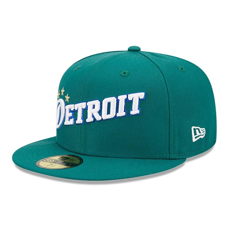 59fifty New Era Detroit Pistons Authentics City Fitted Gorras Verdes | ON4279658