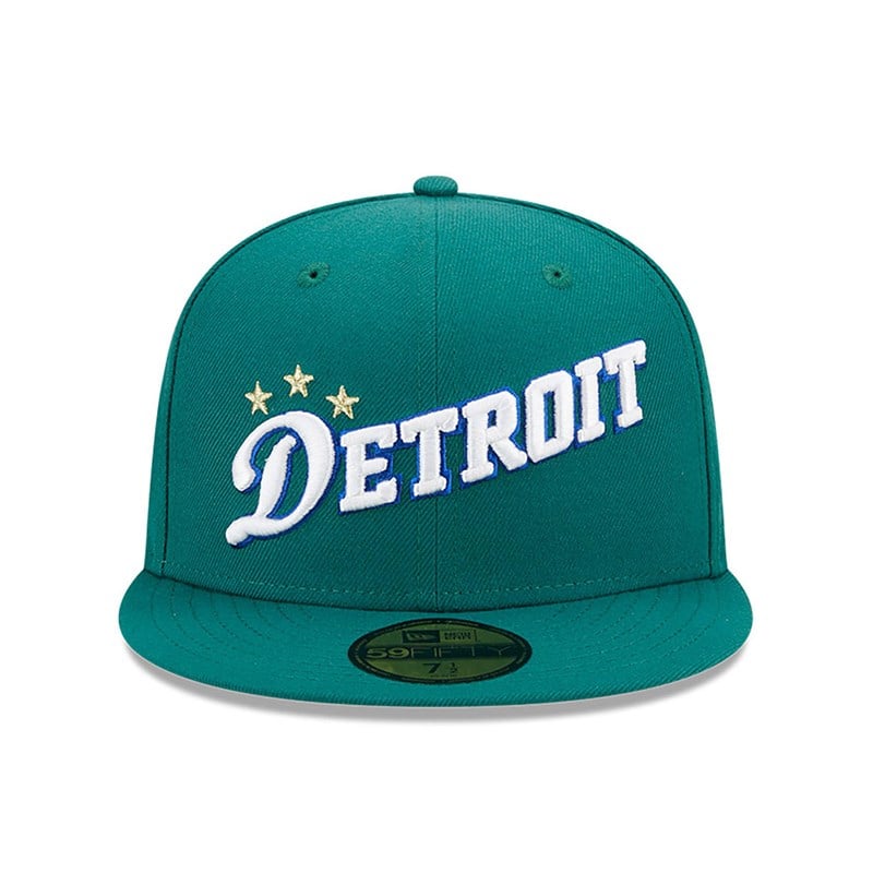 59fifty New Era Detroit Pistons Authentics City Fitted Gorras Verdes | ON4279658