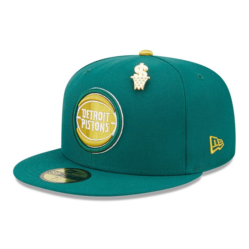 59fifty New Era Detroit Pistons Max Bet Fitted Gorras Verdes | VC3562940