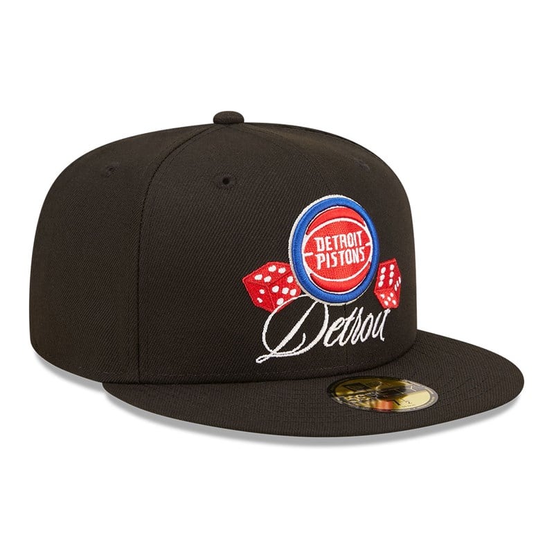 59fifty New Era Detroit Pistons Roller Fitted Gorras Negros | VT1875264