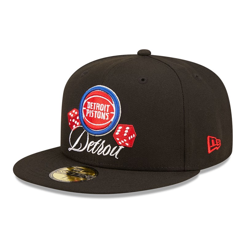 59fifty New Era Detroit Pistons Roller Fitted Gorras Negros | VT1875264