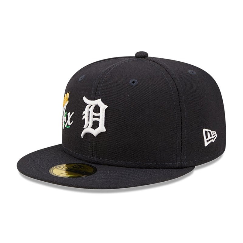 59fifty New Era Detroit Tigers Crown Champs Fitted Gorras Azules | ZR3490826