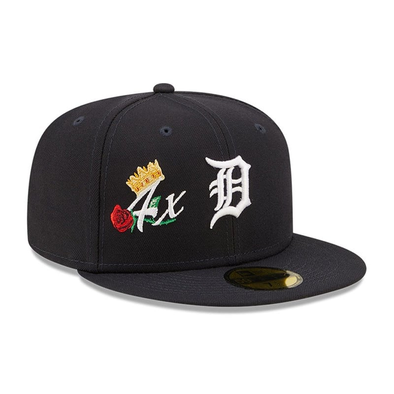 59fifty New Era Detroit Tigers Crown Champs Fitted Gorras Azules | ZR3490826