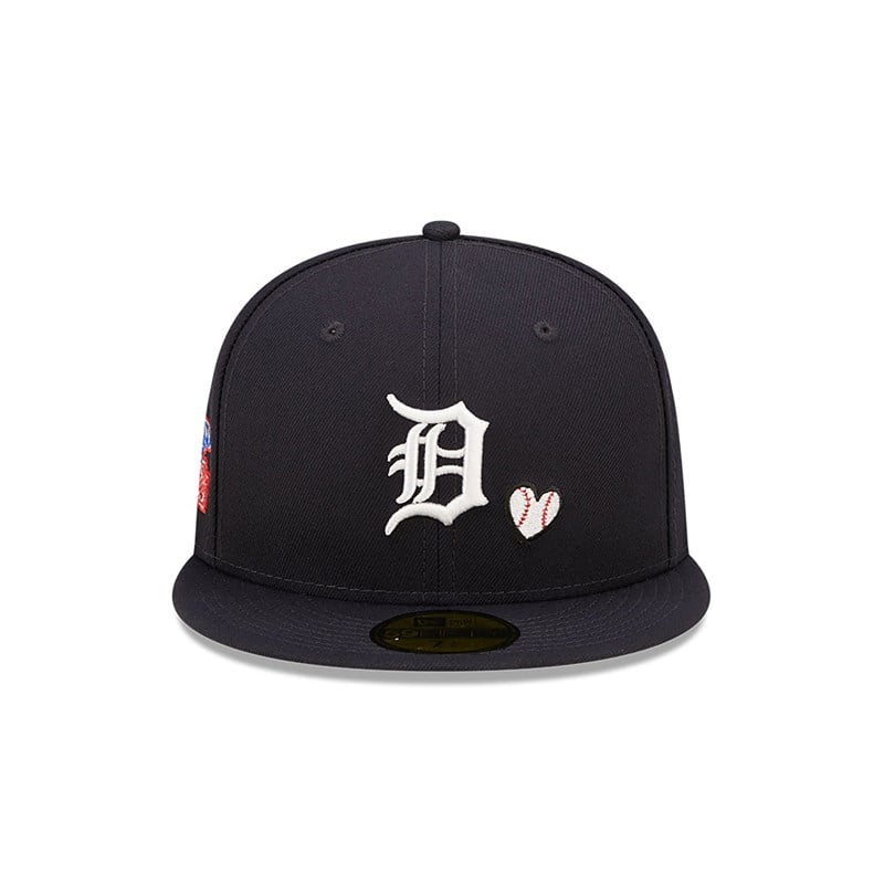 59fifty New Era Detroit Tigers MLB Team Heart Fitted Gorras Azules | QP8295701