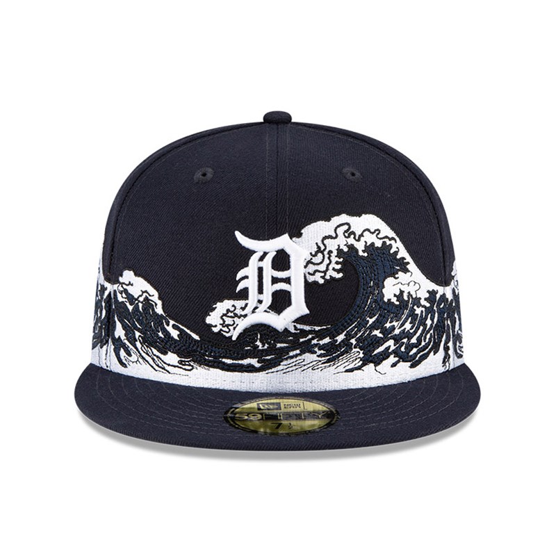 59fifty New Era Detroit Tigers MLB Wave Fitted Gorras Azules | XR2078913