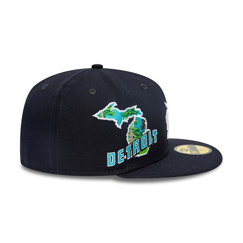 59fifty New Era Detroit Tigers Stateview Fitted Gorras Azules | YZ2846501