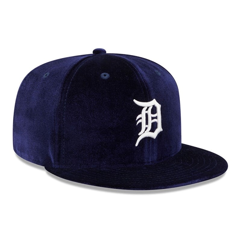 59fifty New Era Detroit Tigers Velvet Fitted Gorras Azules | QR9874132