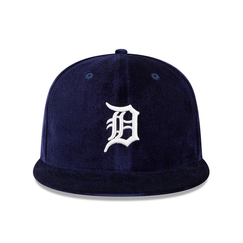 59fifty New Era Detroit Tigers Velvet Fitted Gorras Azules | QR9874132