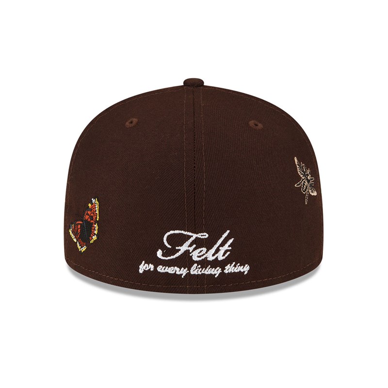 59fifty New Era Florida Marlins Felt X MLB Fitted Gorras Marrom | YE2408356