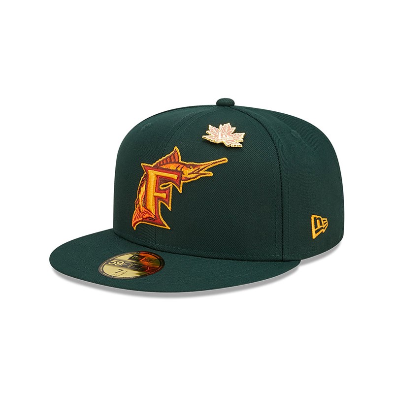 59fifty New Era Florida Marlins Leafy Fitted Gorras Verdes | NJ1480965