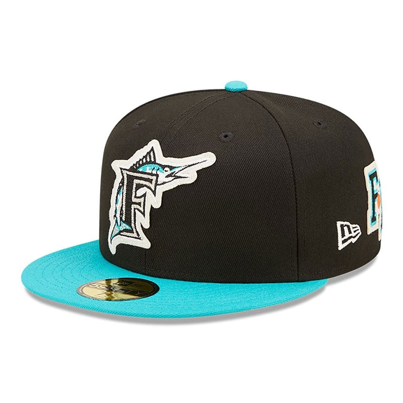 59fifty New Era Florida Marlins Ne Letterman Fitted Gorras Negros | GZ3851907