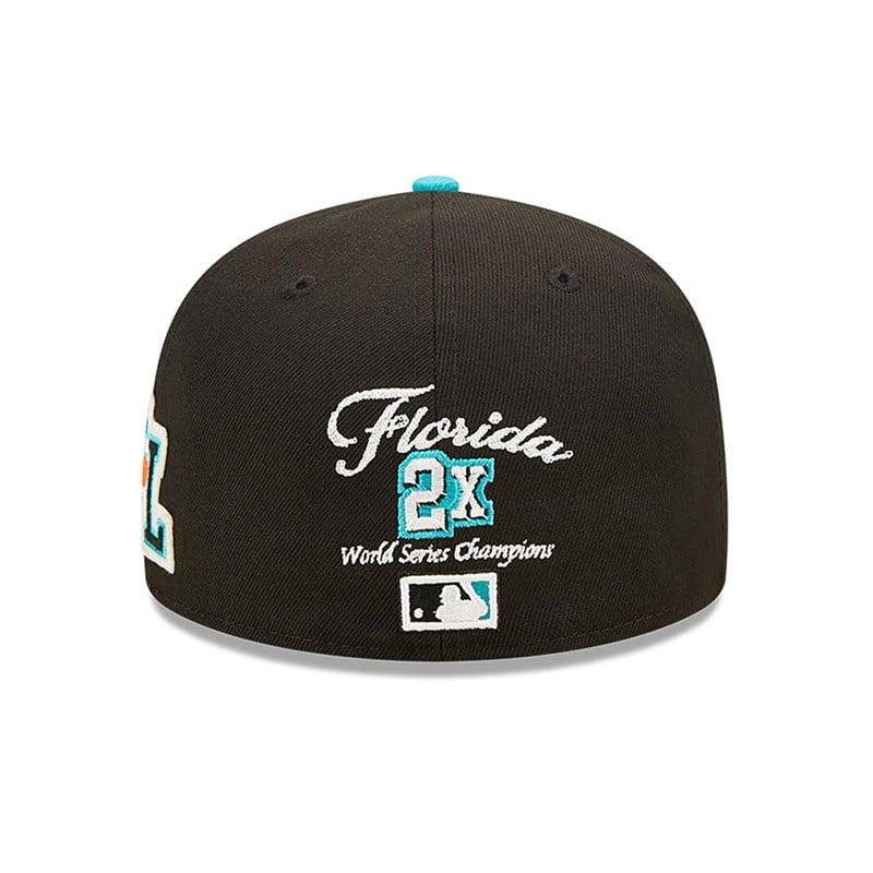 59fifty New Era Florida Marlins Ne Letterman Fitted Gorras Negros | GZ3851907