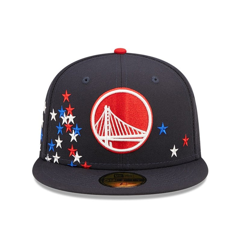 59fifty New Era Golden State Warriors NBA Americana Fitted Gorras Azules | EC5169807