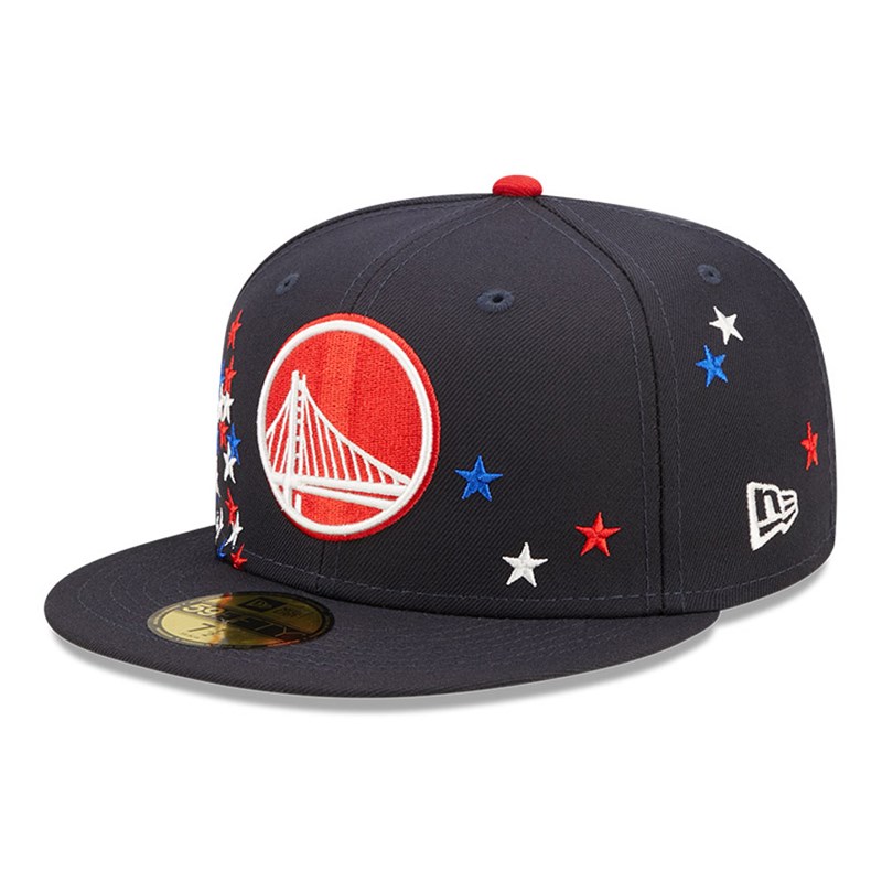 59fifty New Era Golden State Warriors NBA Americana Fitted Gorras Azules | EC5169807