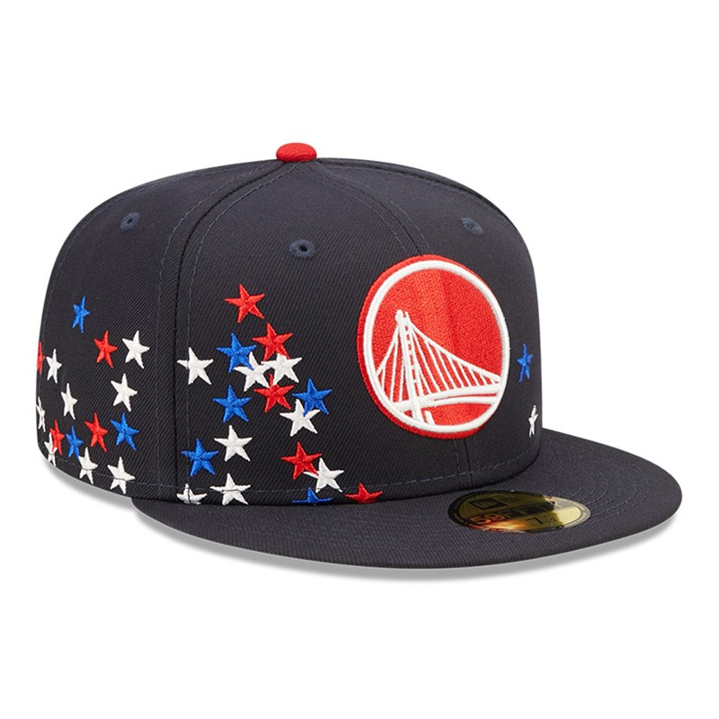 59fifty New Era Golden State Warriors NBA Americana Fitted Gorras Azules | EC5169807