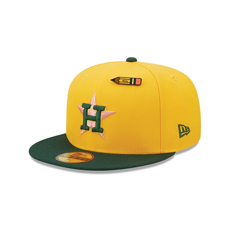 59fifty New Era Houston Astros Back To School Fitted Gorras Amarillos | BT1462759