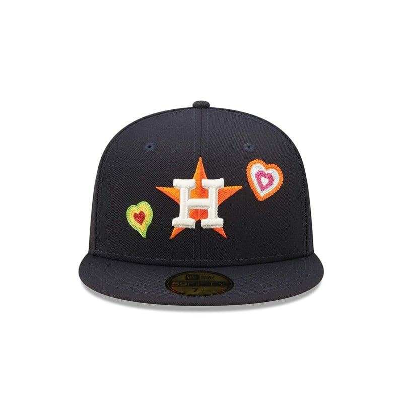 59fifty New Era Houston Astros Chain Stitch Heart Fitted Gorras Azules | UD1467530