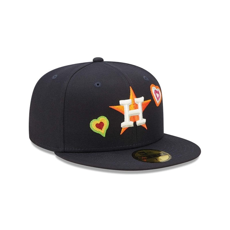 59fifty New Era Houston Astros Chain Stitch Heart Fitted Gorras Azules | UD1467530