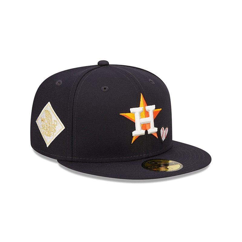 59fifty New Era Houston Astros MLB Team Heart Fitted Gorras Azules | PB4073658