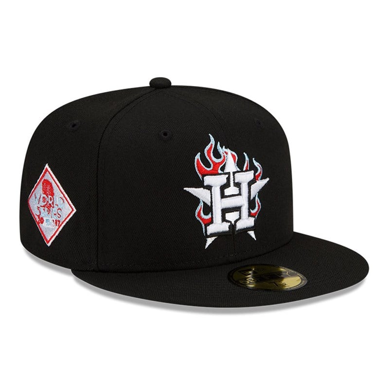 59fifty New Era Houston Astros MLB Team Fire Fitted Gorras Negros | TZ6125937