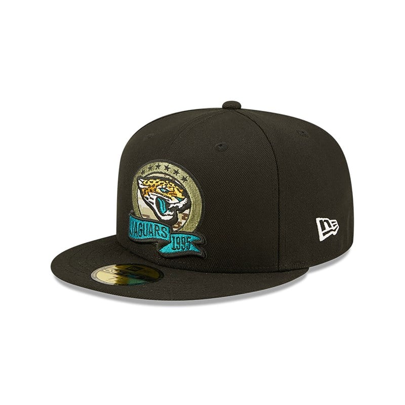 59fifty New Era Jacksonville Jaguars NFL Salute To Service Fitted Gorras Negros | QD8316047