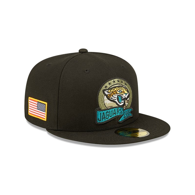 59fifty New Era Jacksonville Jaguars NFL Salute To Service Fitted Gorras Negros | QD8316047